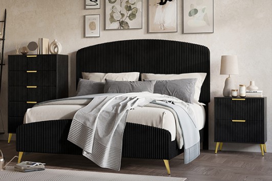 Kailani Black/Gold Bedroom Set